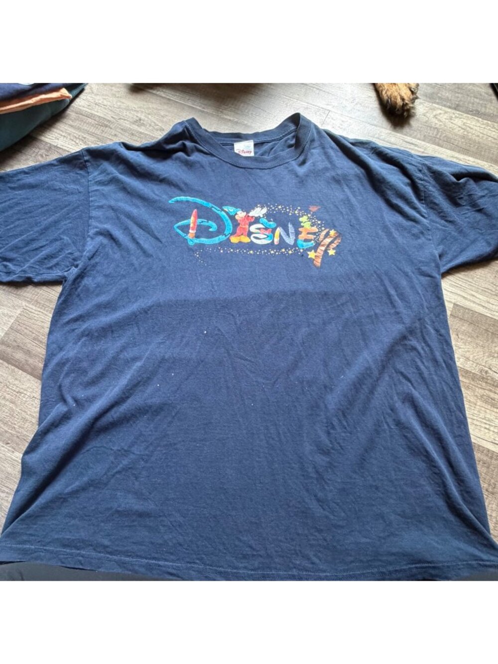 Vintage Disney Store Navy Graphic Tee With Mickey Mouse Design Mens Size L 100%